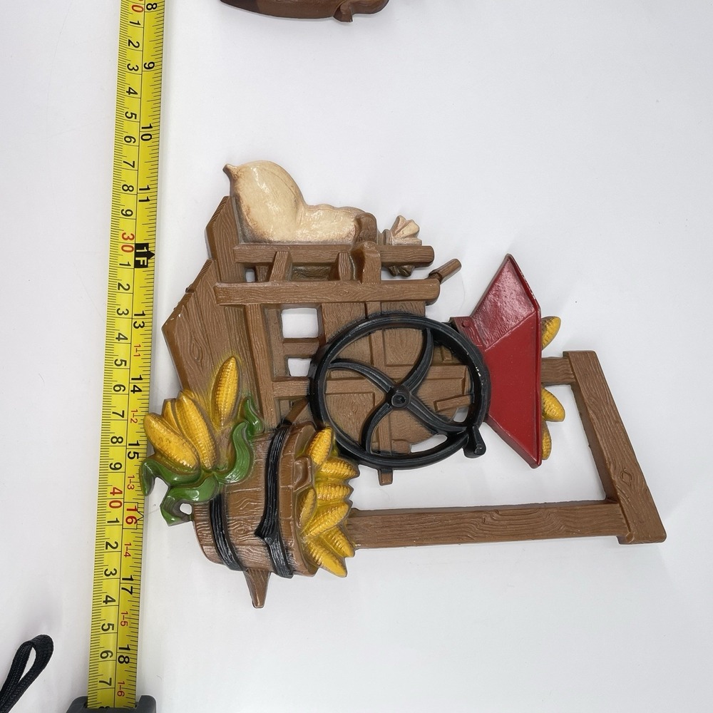 Vtg 1978 HOMCO Metal 2 Pc. Corn Grinder Apple Cider Press Kitchen Wall Decor 9" - Picture 11 of 12